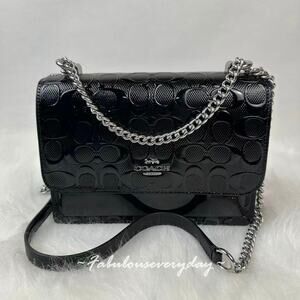 Coach Klare Crossbody Bag In Signature Leather/Silver/Black CDY99 NWT
